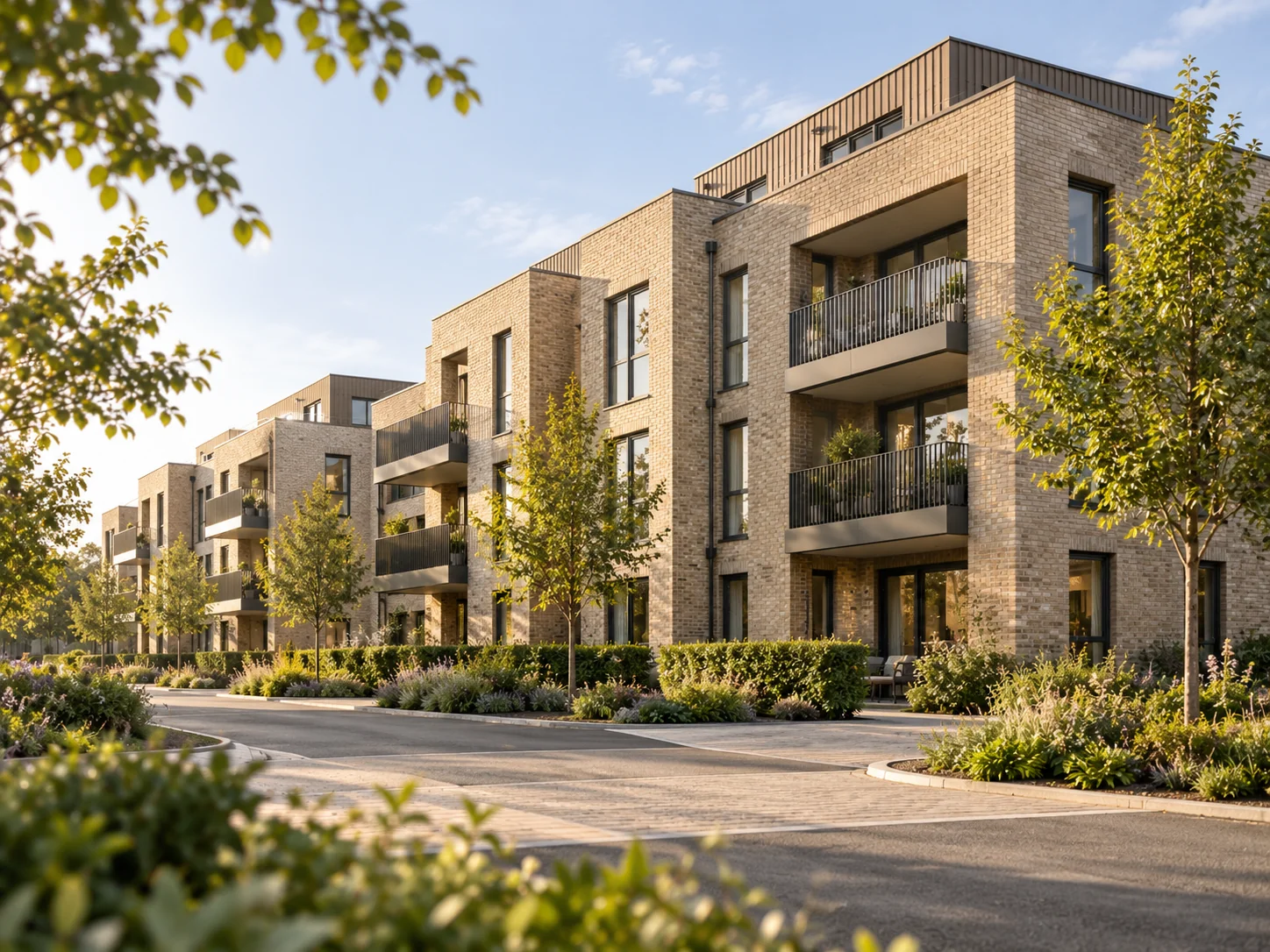 Illustrative panel representing apartment developments